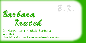 barbara krutek business card